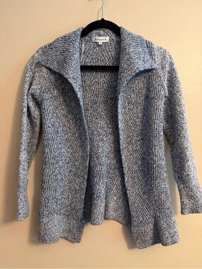 Society 8 Blue Marled Open Front Women's Sweater